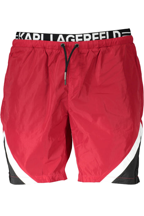 KARL LAGERFELD BEACHWEAR SWIMSUIT MEN'S BOTTOM RED