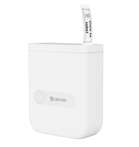 Denver MBP-16W Mini Thermal Label Printer with Bluetooth, Prints via Phone APP, Including 4x Label Rolls