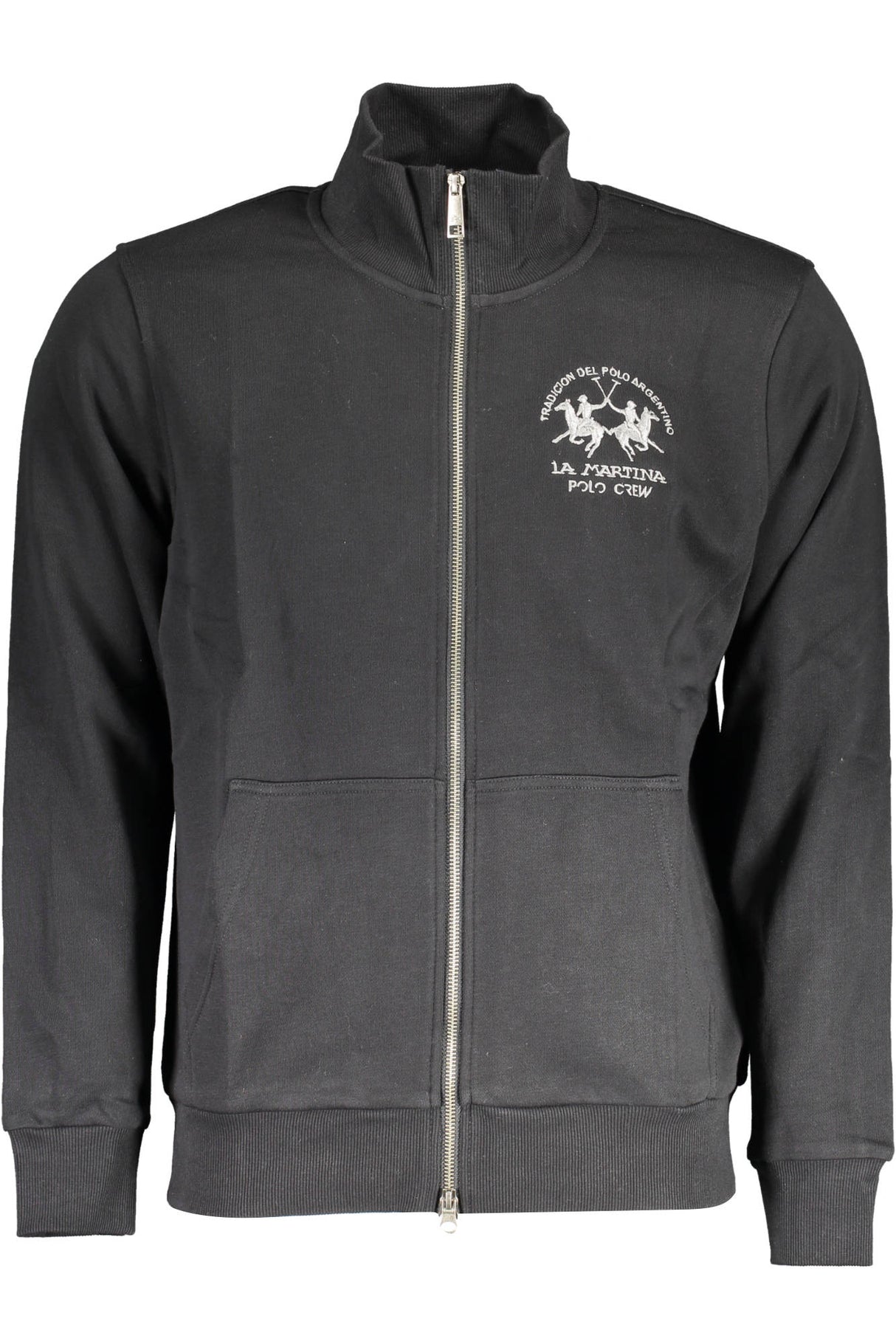 LA MARTINA MEN'S BLACK ZIPPED SWEATSHIRT