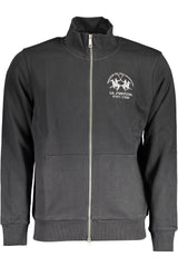 LA MARTINA MEN'S BLACK ZIPPED SWEATSHIRT