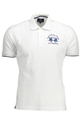 LA MARTINA MEN'S WHITE SHORT SLEEVED POLO SHIRT