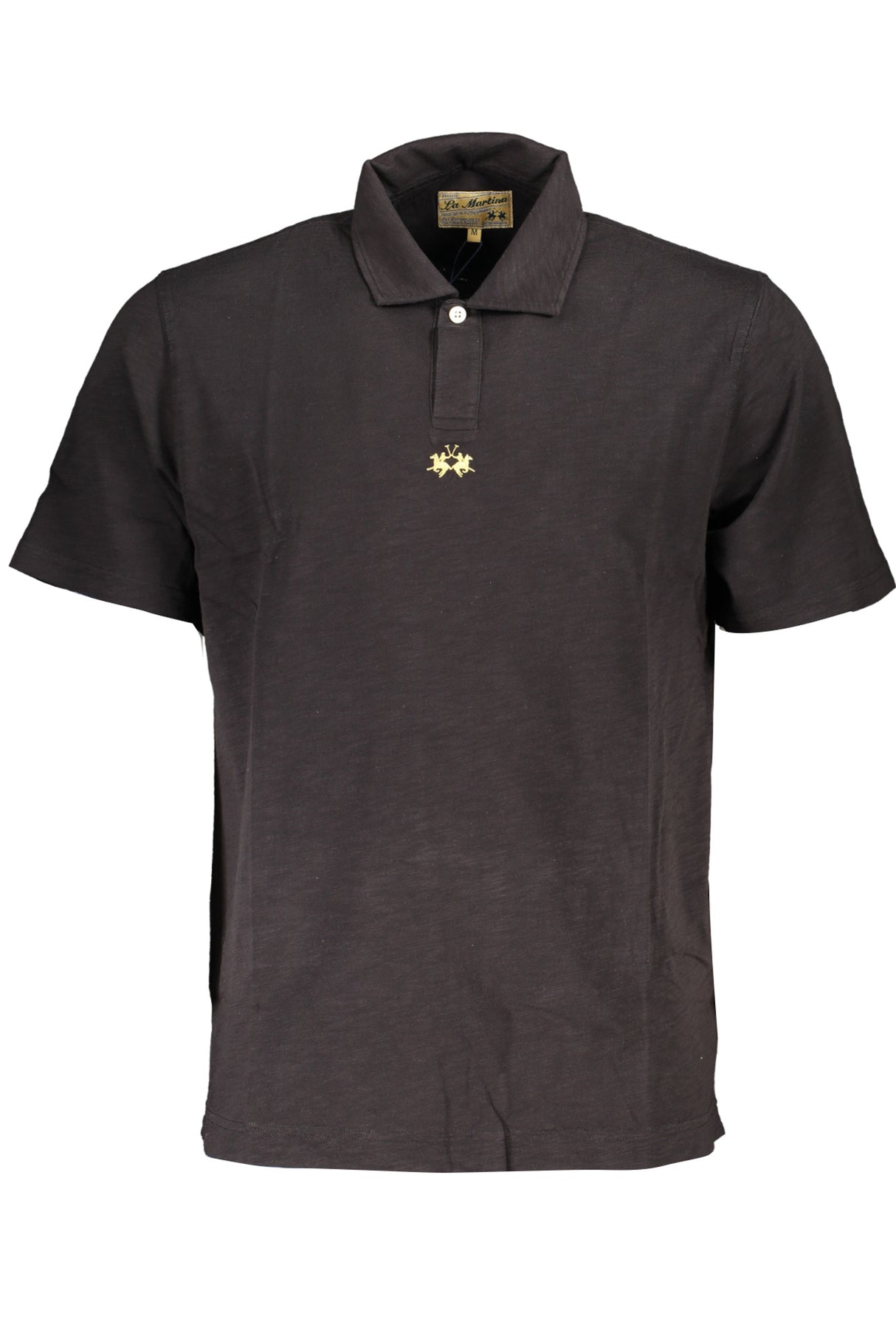 LA MARTINA MEN'S BLACK SHORT SLEEVED POLO SHIRT