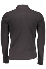 LA MARTINA MEN'S BLACK LONG SLEEVE POLO SHIRT