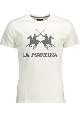 LA MARTINA MEN'S WHITE SHORT SLEEVE T-SHIRT