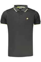 LOTTO MEN'S BLACK SHORT-SLEEVED POLO SHIRT