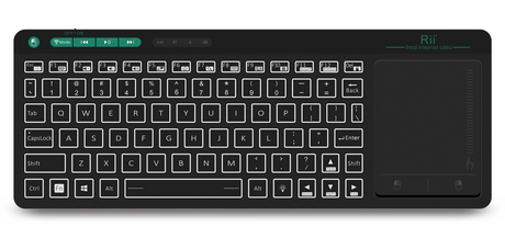 Rii Mini Keyboard Wireless 2.4GHz & Bluetooth with Large Touchpad & Media Keys RGB RT518S