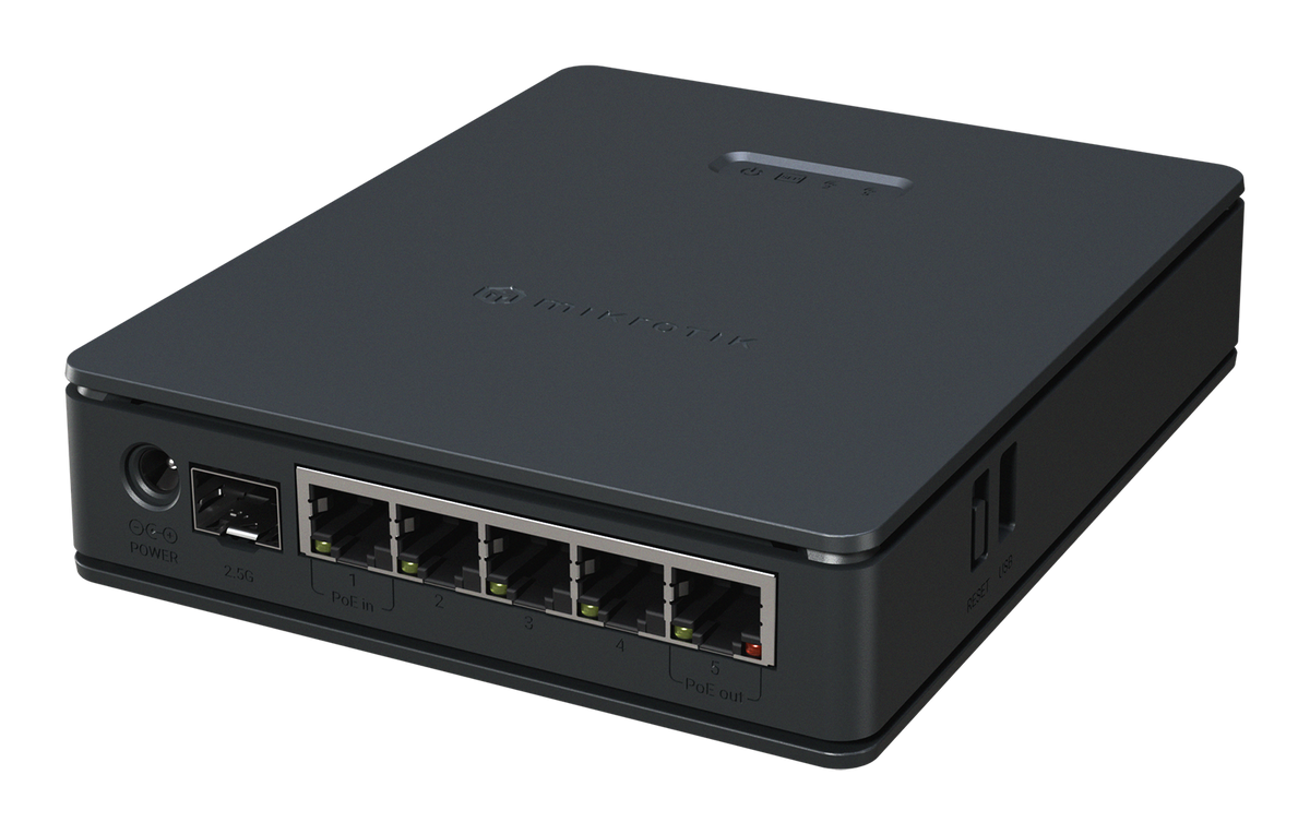 MikroTik Router Wi-Fi 6 hAP ax S AX2400 5xGbE/2.5G SFP/PoE In-Out/USB E62IUG