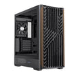 Einarex PC Case ATX P800 Core Black , Wood Front Panel, Tempered Glass Side Panel , 1 Rear Fan Pre-Installed