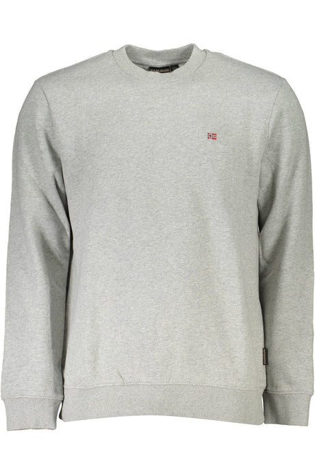 NAPAPIJRI MEN'S GRAY ZIPLESS SWEATSHIRT