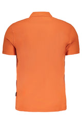NAPAPIJRI MEN'S ORANGE SHORT SLEEVED POLO SHIRT