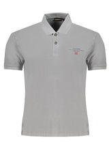 NAPAPIJRI MEN'S GRAY SHORT SLEEVED POLO SHIRT