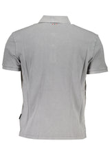 NAPAPIJRI MEN'S GRAY SHORT SLEEVED POLO SHIRT