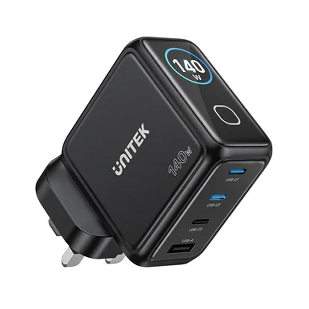 Unitek Charge Wall GaN 140W USBCx3 USBAx1 UK P1132 Black