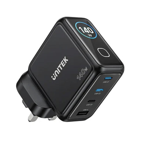 Unitek Charge Wall GaN 140W USBCx3 USBAx1 UK P1132 Black