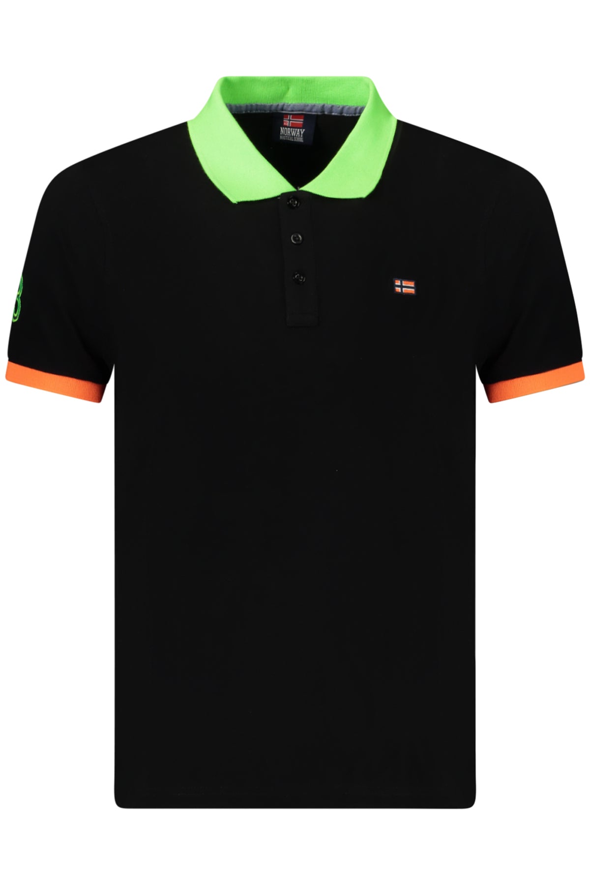 NORWAY 1963 MEN'S SHORT-SLEEVED POLO SHIRT, BLACK