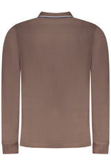 NORWAY 1963 MEN'S LONG-SLEEVE POLO SHIRT, BROWN