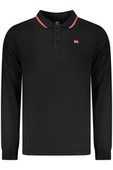 NORWAY 1963 MEN'S LONG-SLEEVED POLO SHIRT, BLACK
