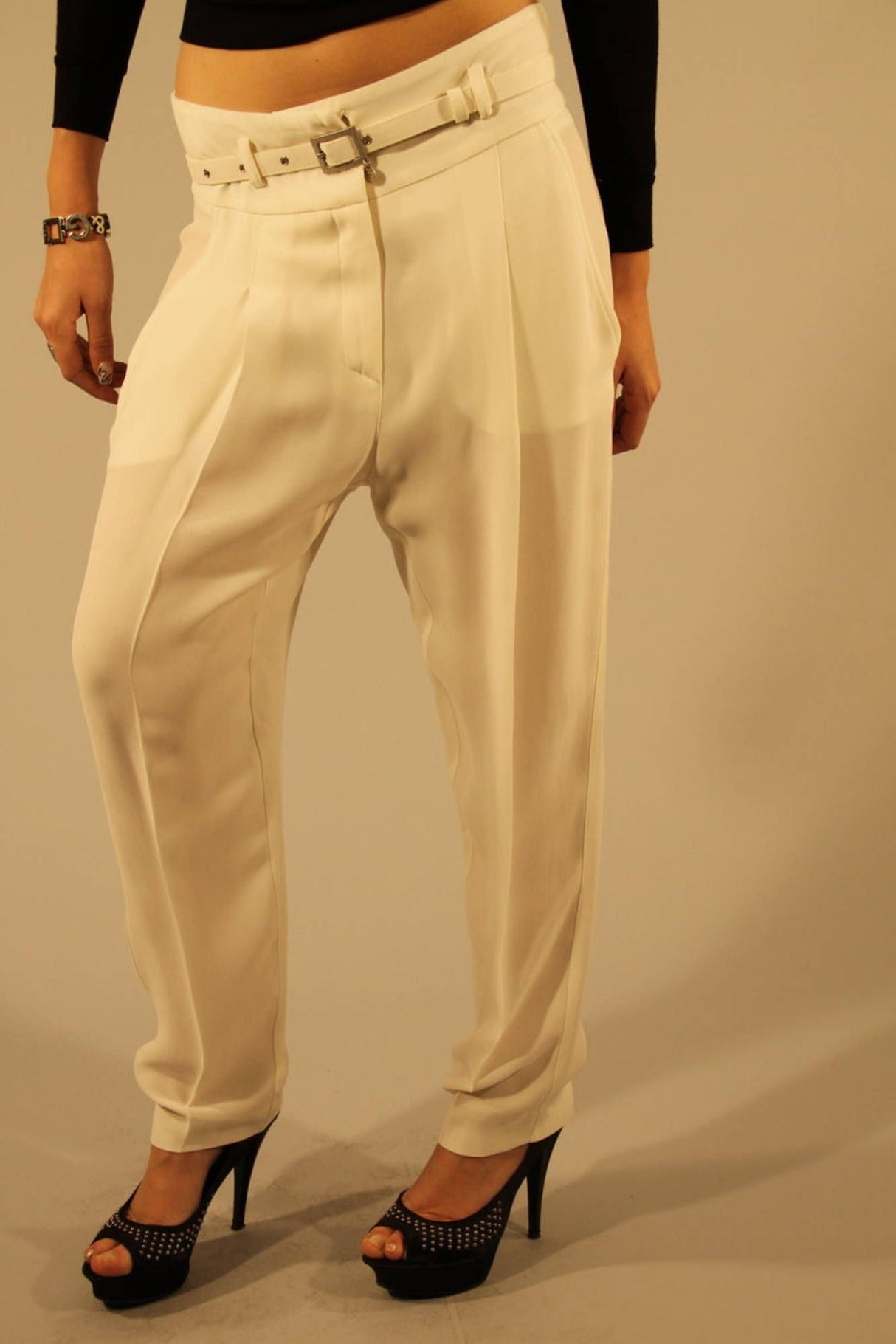 PATRIZIA PEPE WHITE WOMAN TROUSERS