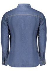 PEPE JEANS MEN'S LONG-SLEEVED SHIRT, BLUE