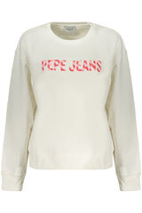 PEPE JEANS WOMEN'S WHITE ZIP-UP SWEATSHIRT