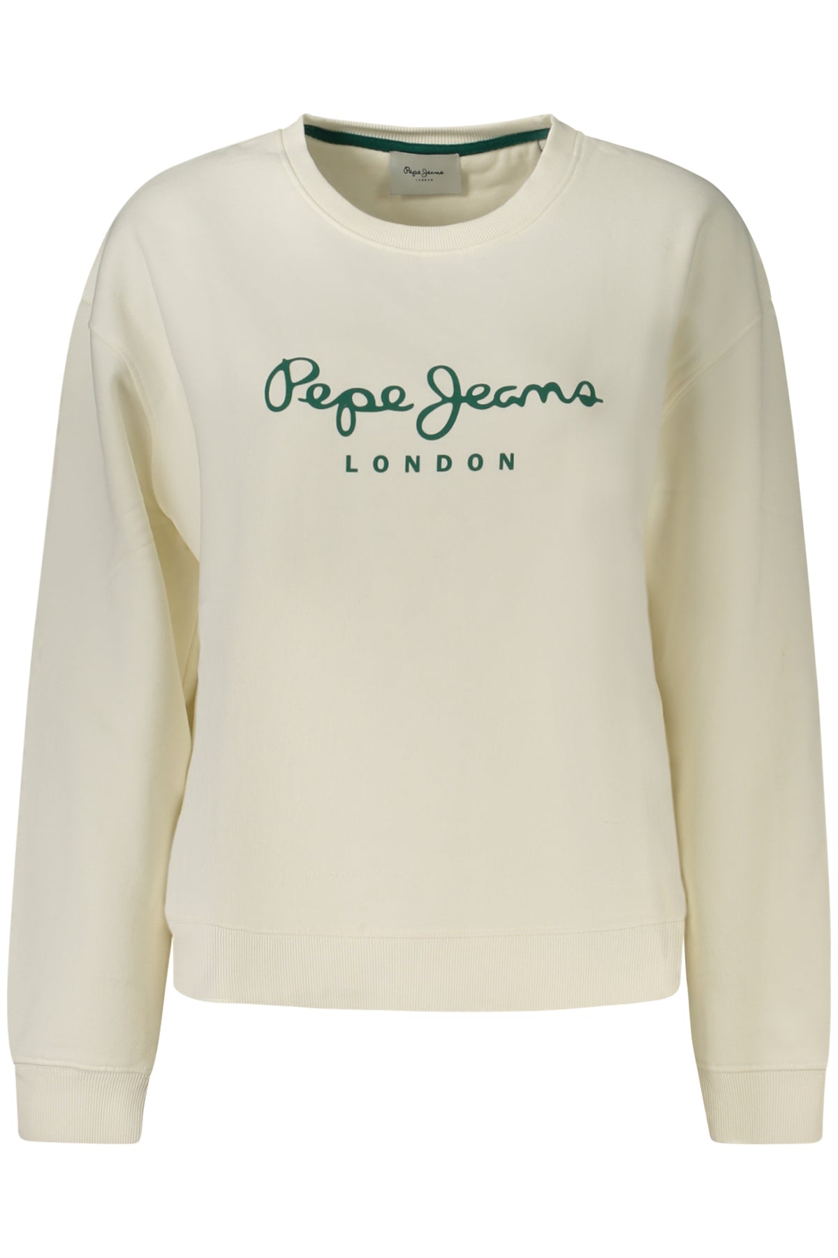 PEPE JEANS WOMEN'S WHITE ZIP-UP SWEATSHIRT