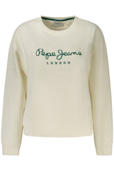 PEPE JEANS WOMEN'S WHITE ZIP-UP SWEATSHIRT