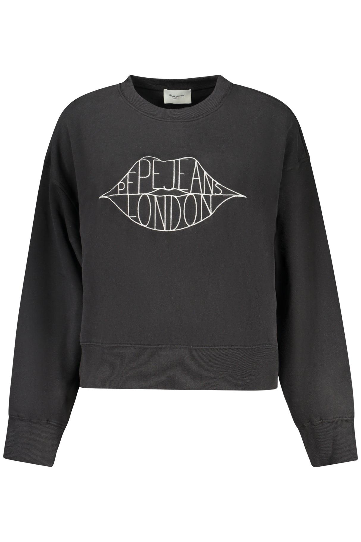 PEPE JEANS WOMEN'S BLACK ZIP-UP SWEATSHIRT