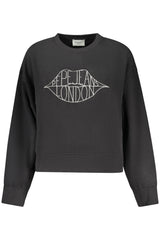 PEPE JEANS WOMEN'S BLACK ZIP-UP SWEATSHIRT