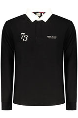 PEPE JEANS MEN'S LONG-SLEEVED POLO SHIRT, BLACK