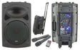 QTX QR12PA 12'' Professional Portable Karaoke & PA Speaker with 2x Wireless Microphones, Bluetooth USB & FM 178.847UK