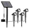 REXER Outdoor Kit 4x IP65 LED Solar Spotlights with Spike & Panel