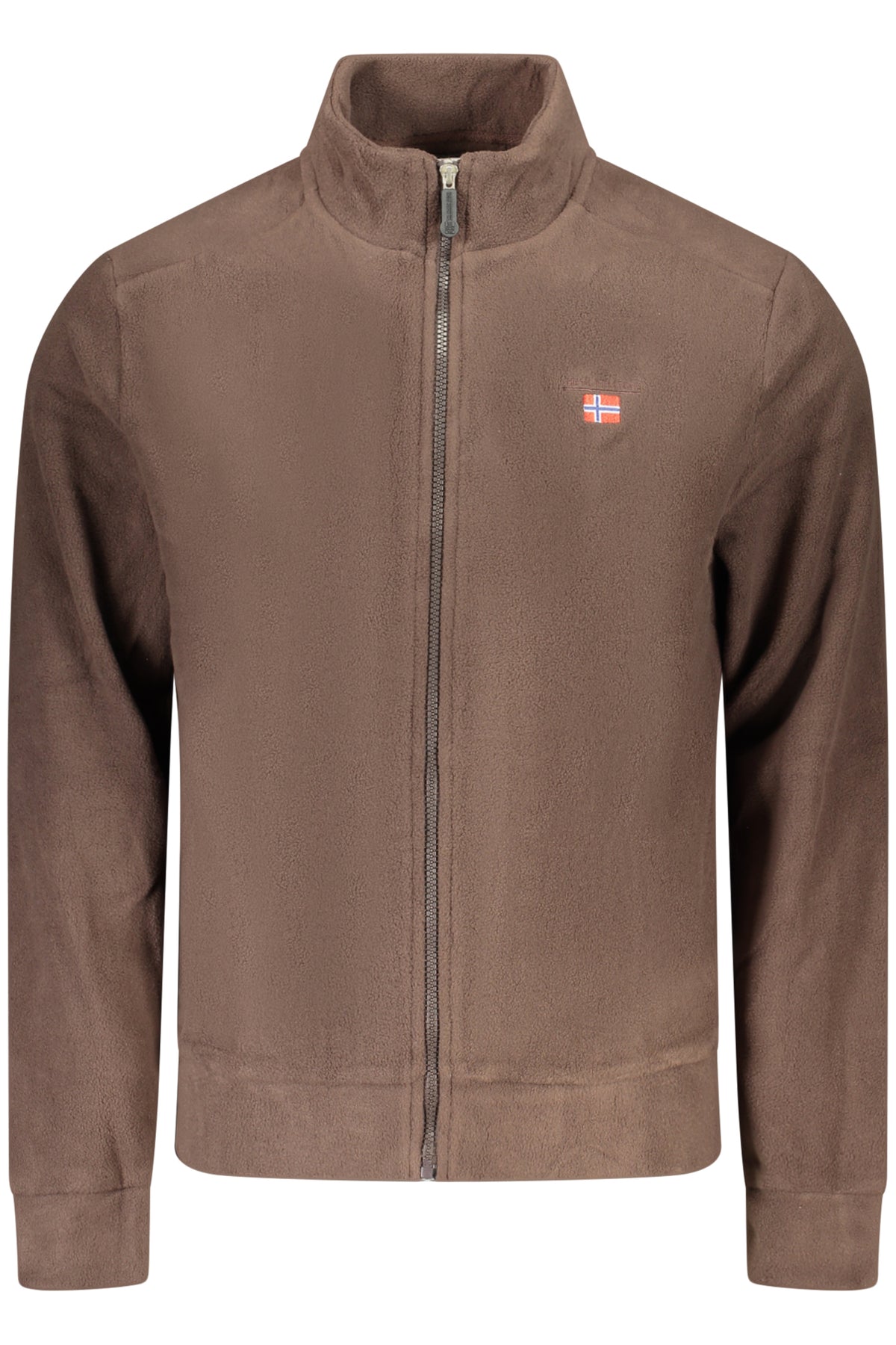 THE NORTH STONE MEN'S BROWN ZIP-UP SWEATSHIRT