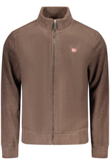 THE NORTH STONE MEN'S BROWN ZIP-UP SWEATSHIRT
