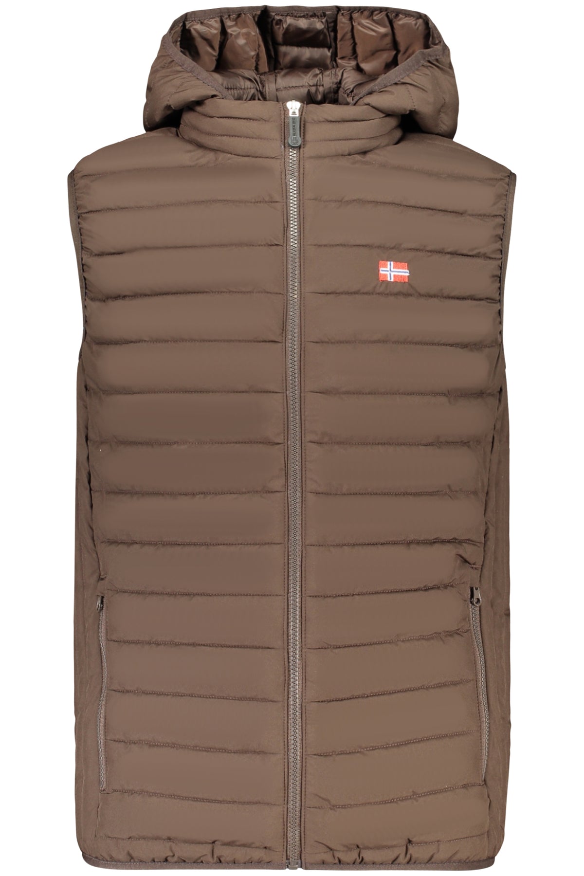 THE NORTH STONE MEN'S BROWN SLEEVELESS JACKET