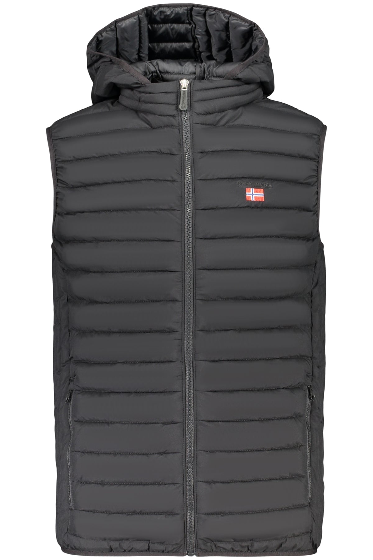 THE NORTH STONE MEN'S BLACK SLEEVELESS JACKET