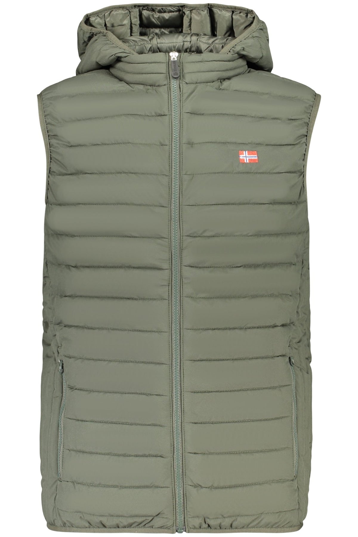 THE NORTH STONE MEN'S GREEN SLEEVELESS JACKET