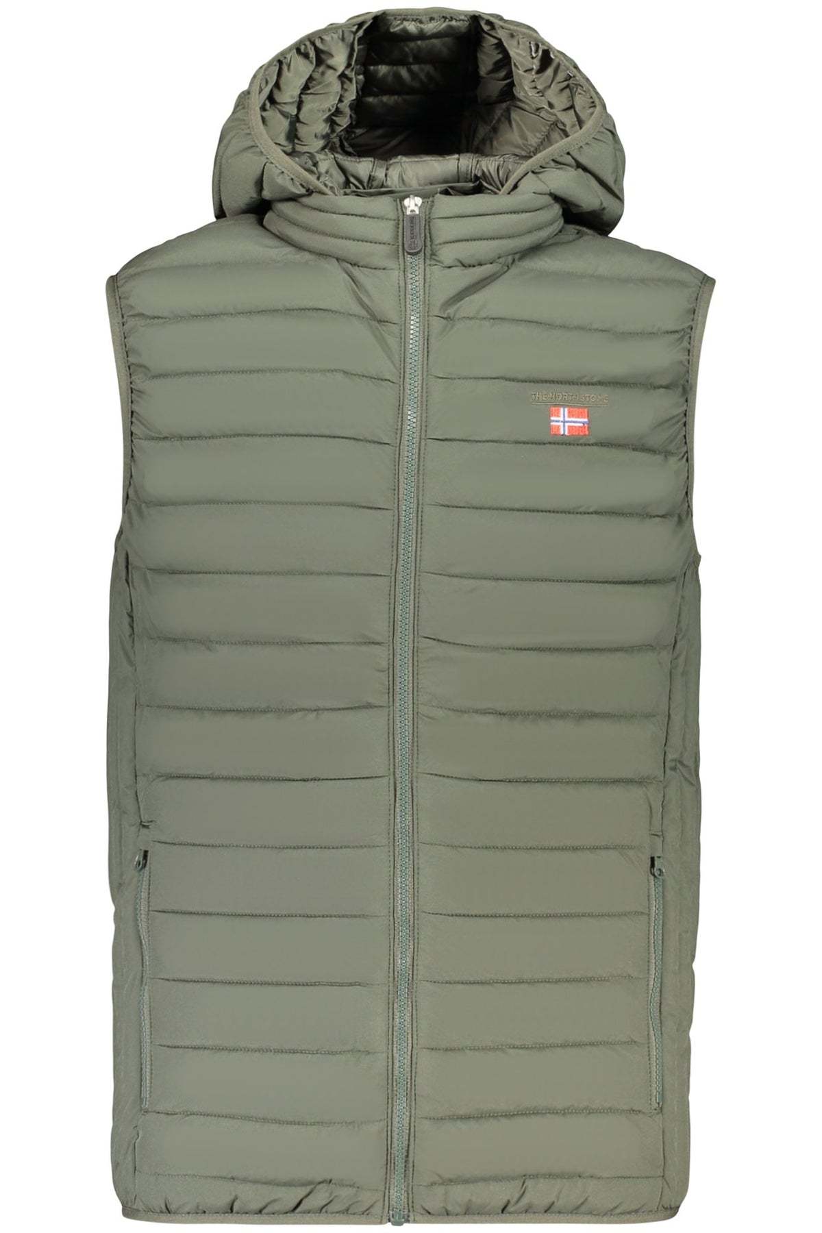 THE NORTH STONE MEN'S GREEN SLEEVELESS JACKET