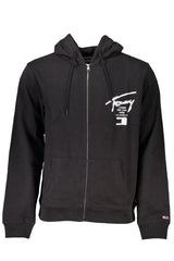 TOMMY HILFIGER MEN'S BLACK ZIPPED SWEATSHIRT