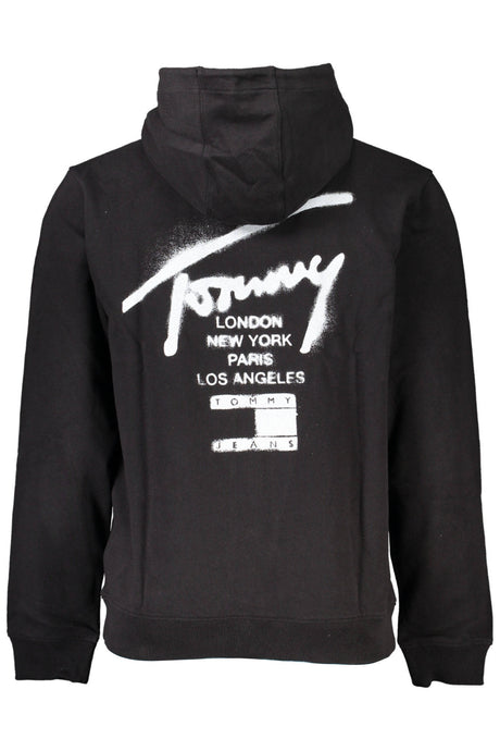 TOMMY HILFIGER MEN'S BLACK ZIPPED SWEATSHIRT