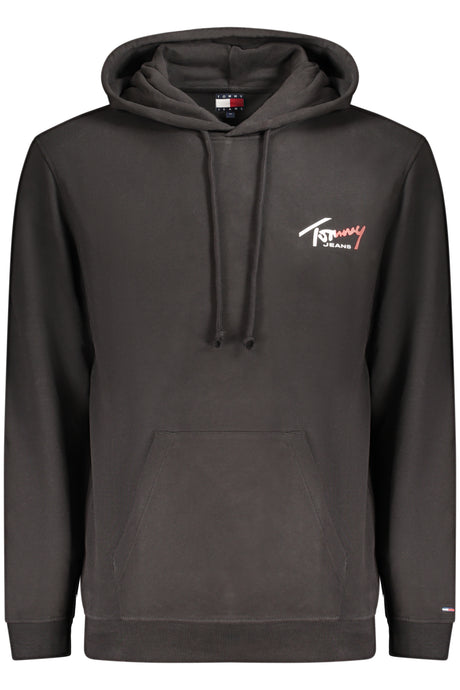 TOMMY HILFIGER MEN'S BLACK ZIP-UP SWEATSHIRT