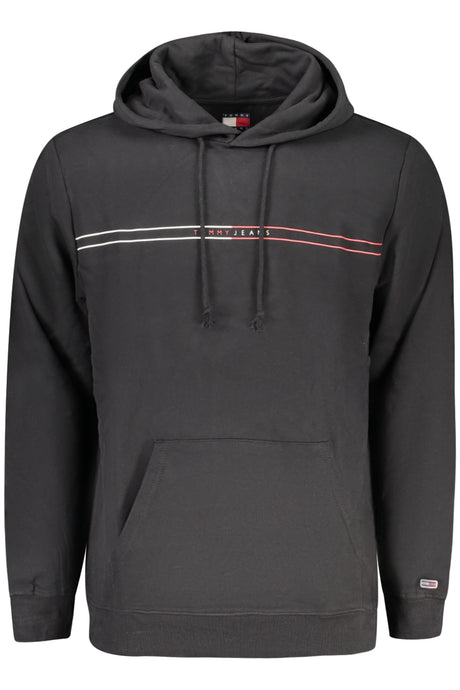 TOMMY HILFIGER MEN'S BLACK ZIP-UP SWEATSHIRT