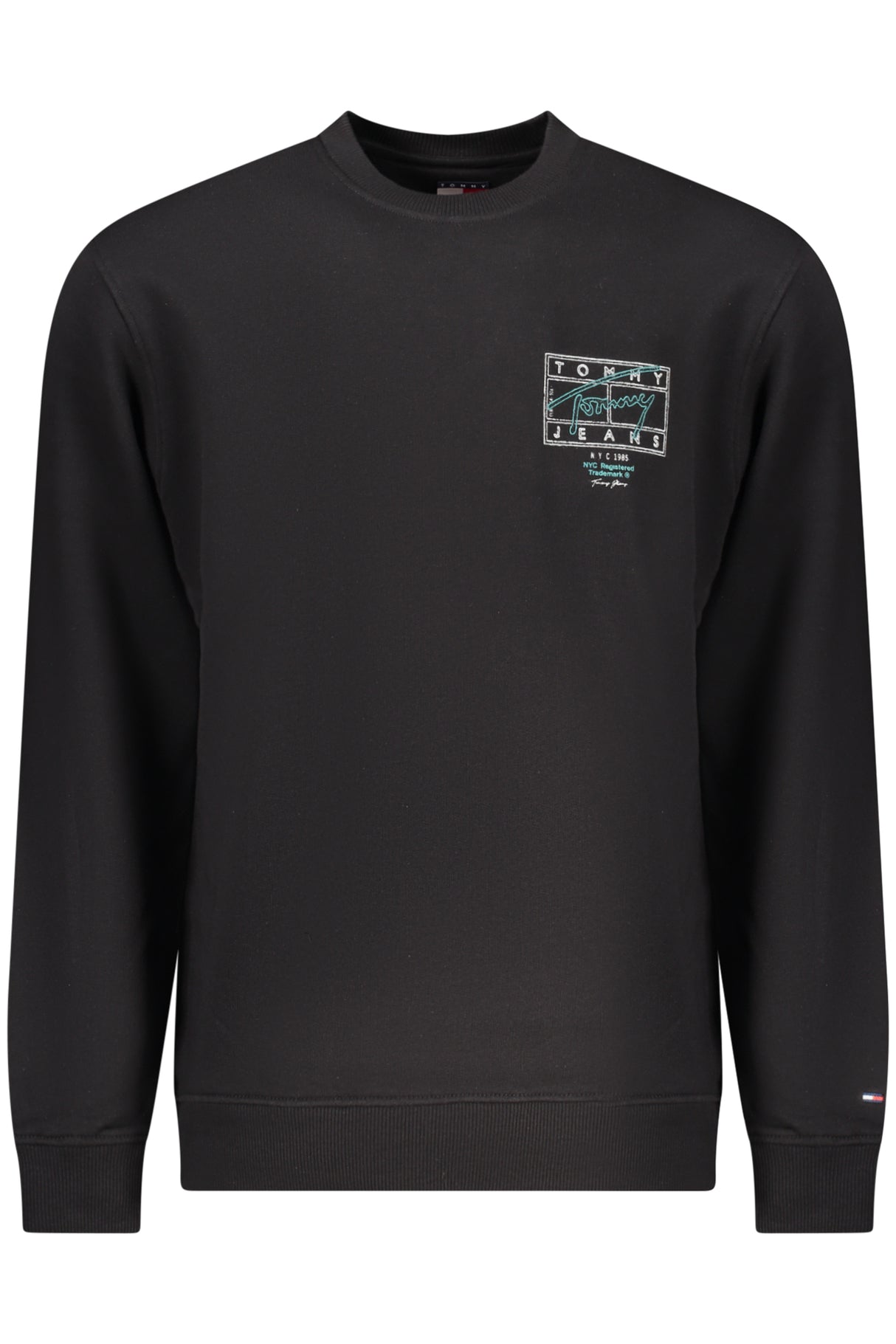 TOMMY HILFIGER MEN'S BLACK ZIP-UP SWEATSHIRT