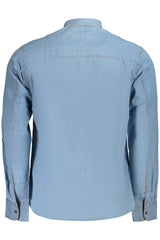 US GRAND MEN'S LONG-SLEEVED SHIRT, BLUE
