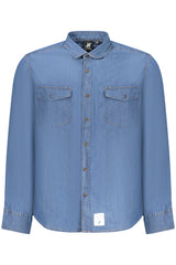 US GRAND MEN'S BLUE LONG-SLEEVED SHIRT