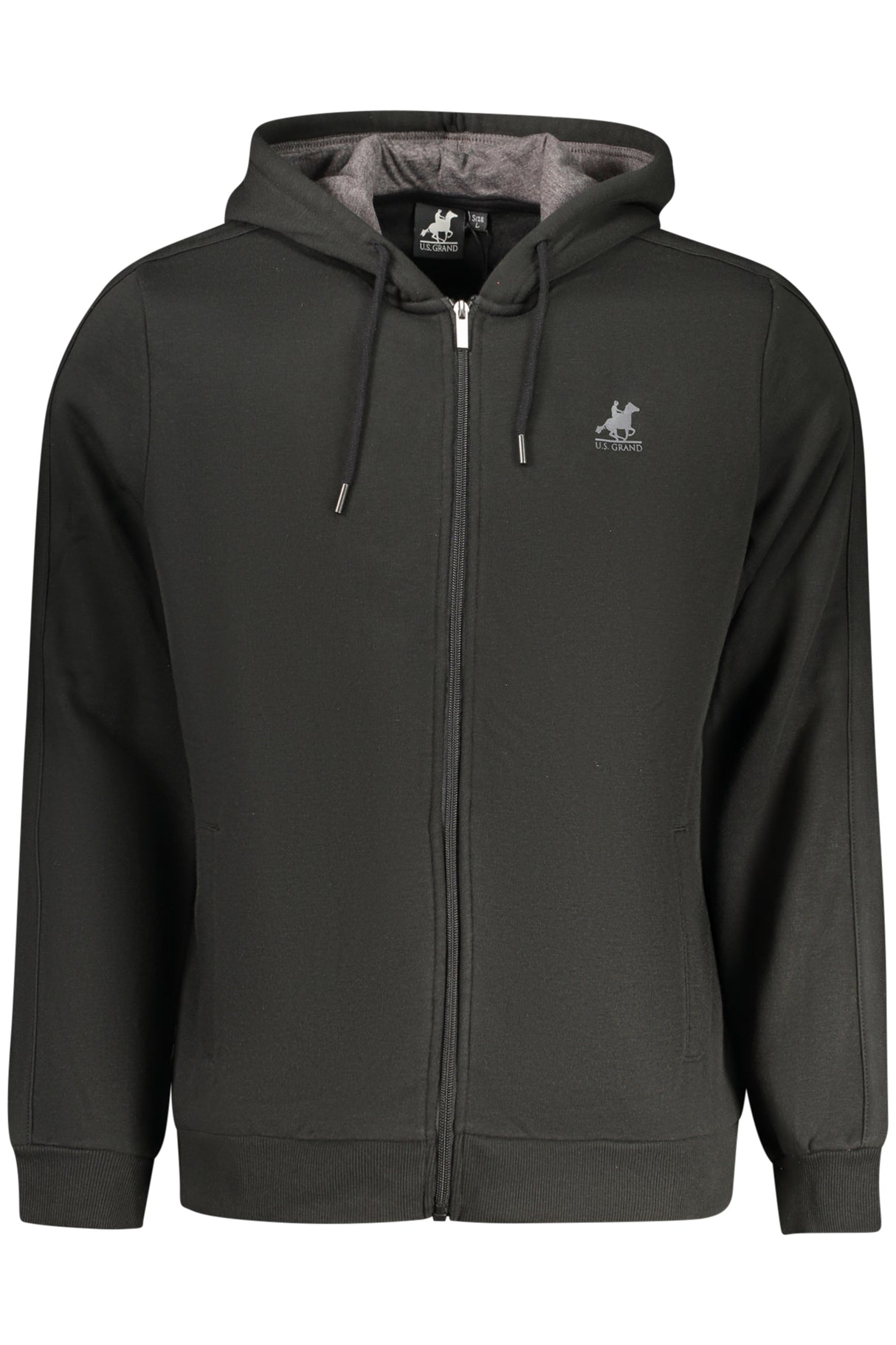 US GRAND MEN'S BLACK ZIP-UP SWEATSHIRT