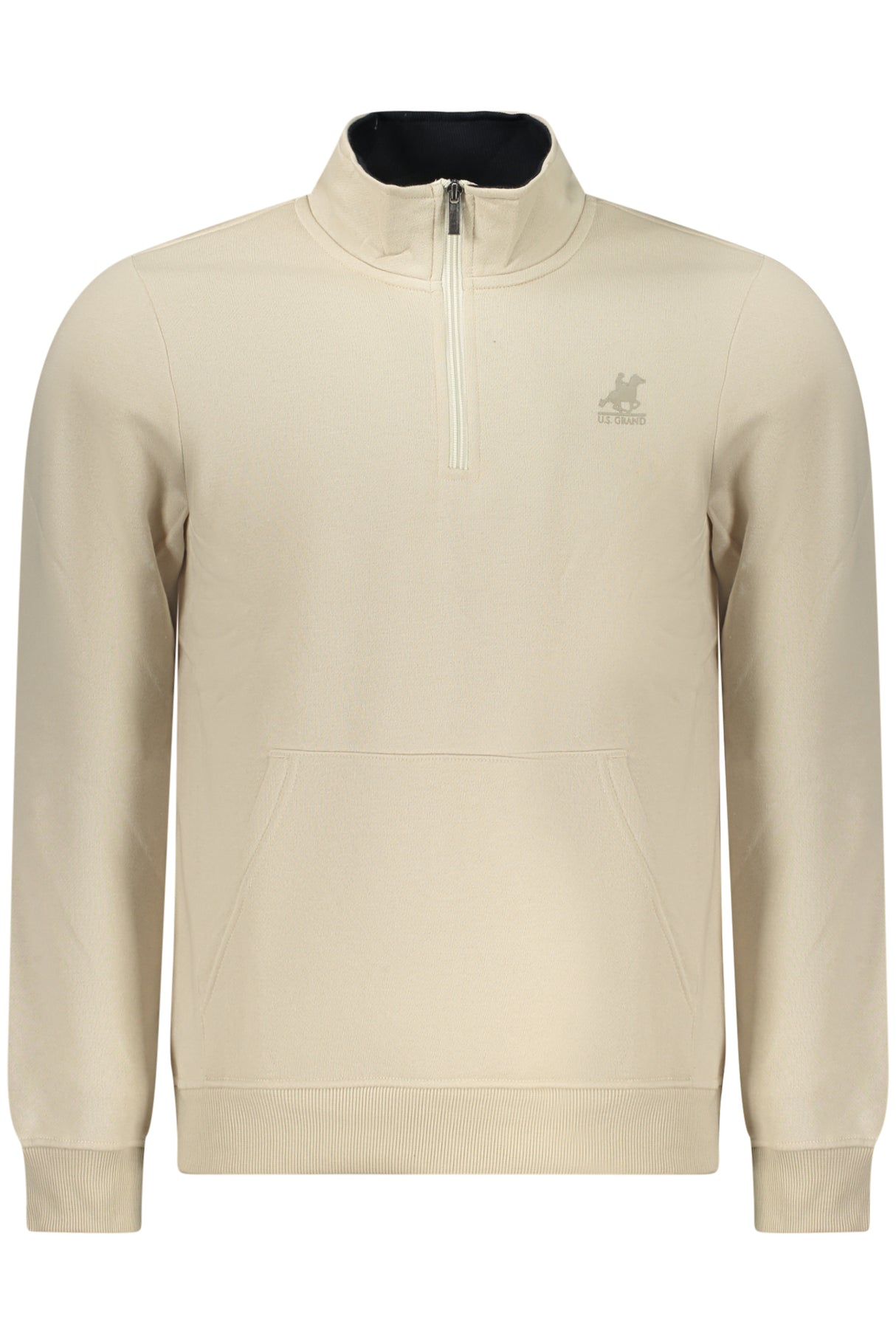 US GRAND MEN'S BEIGE ZIP-UP SWEATSHIRT