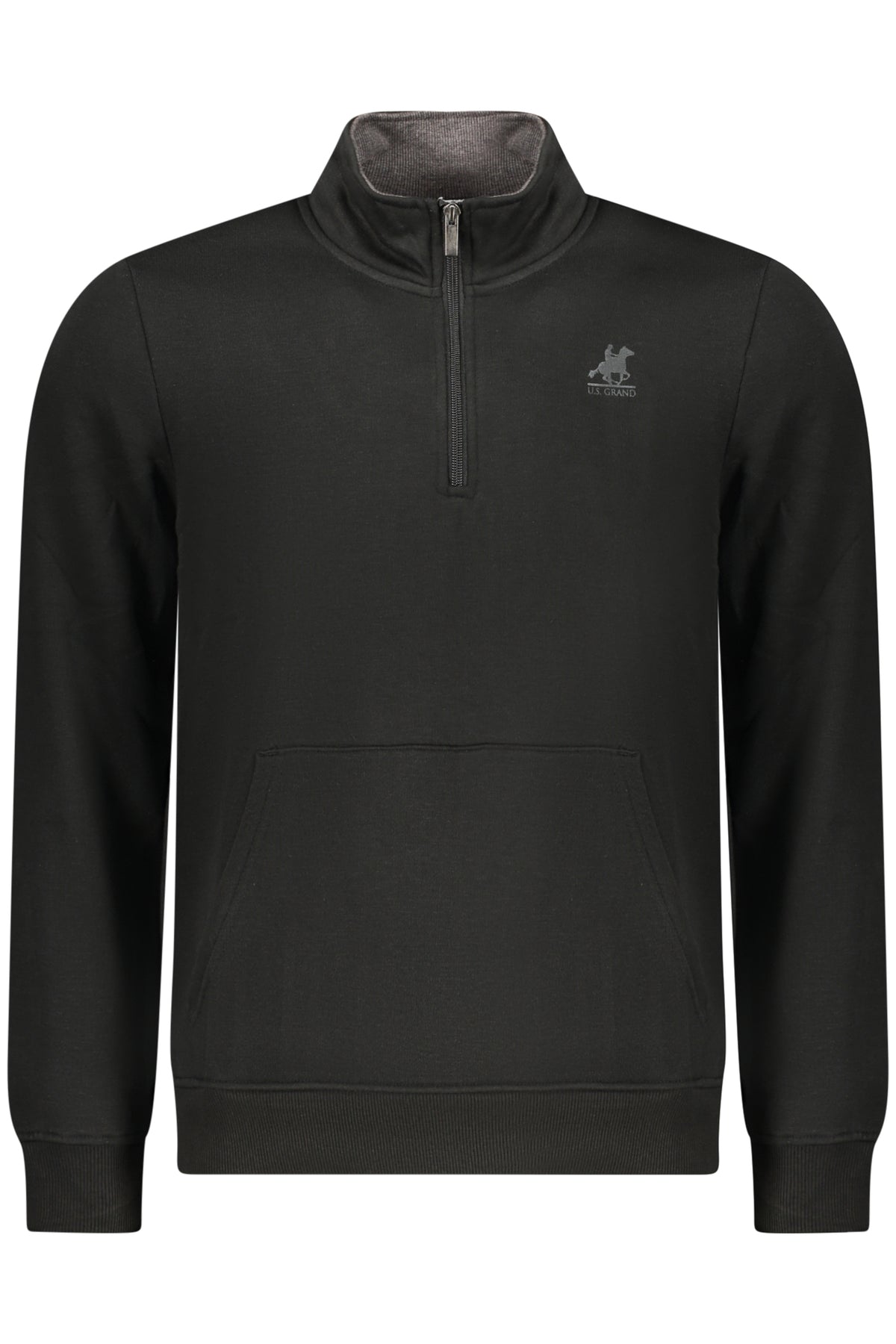 US GRAND MEN'S BLACK ZIP-UP SWEATSHIRT