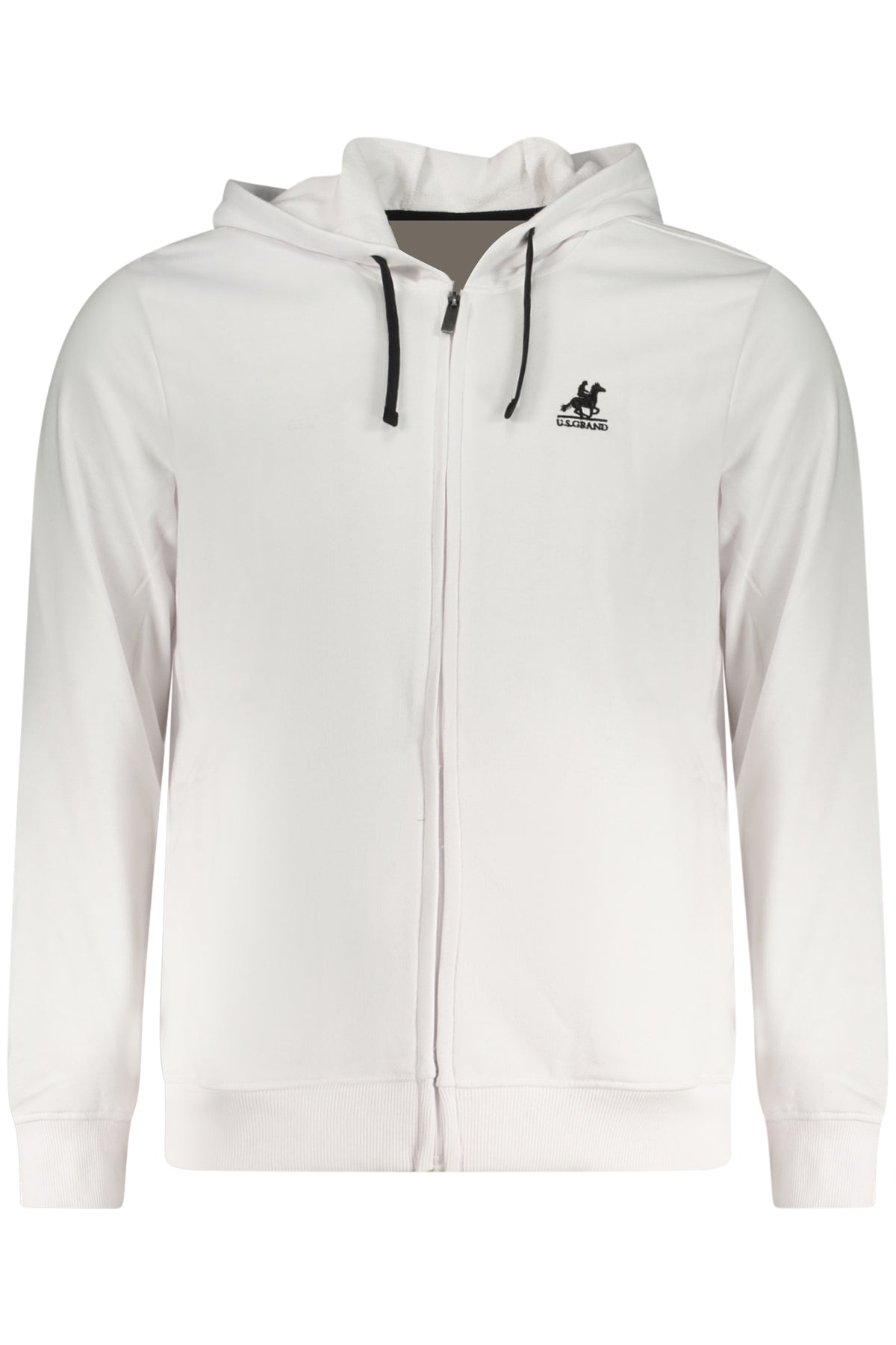 US GRAND MEN'S WHITE ZIP-UP SWEATSHIRT
