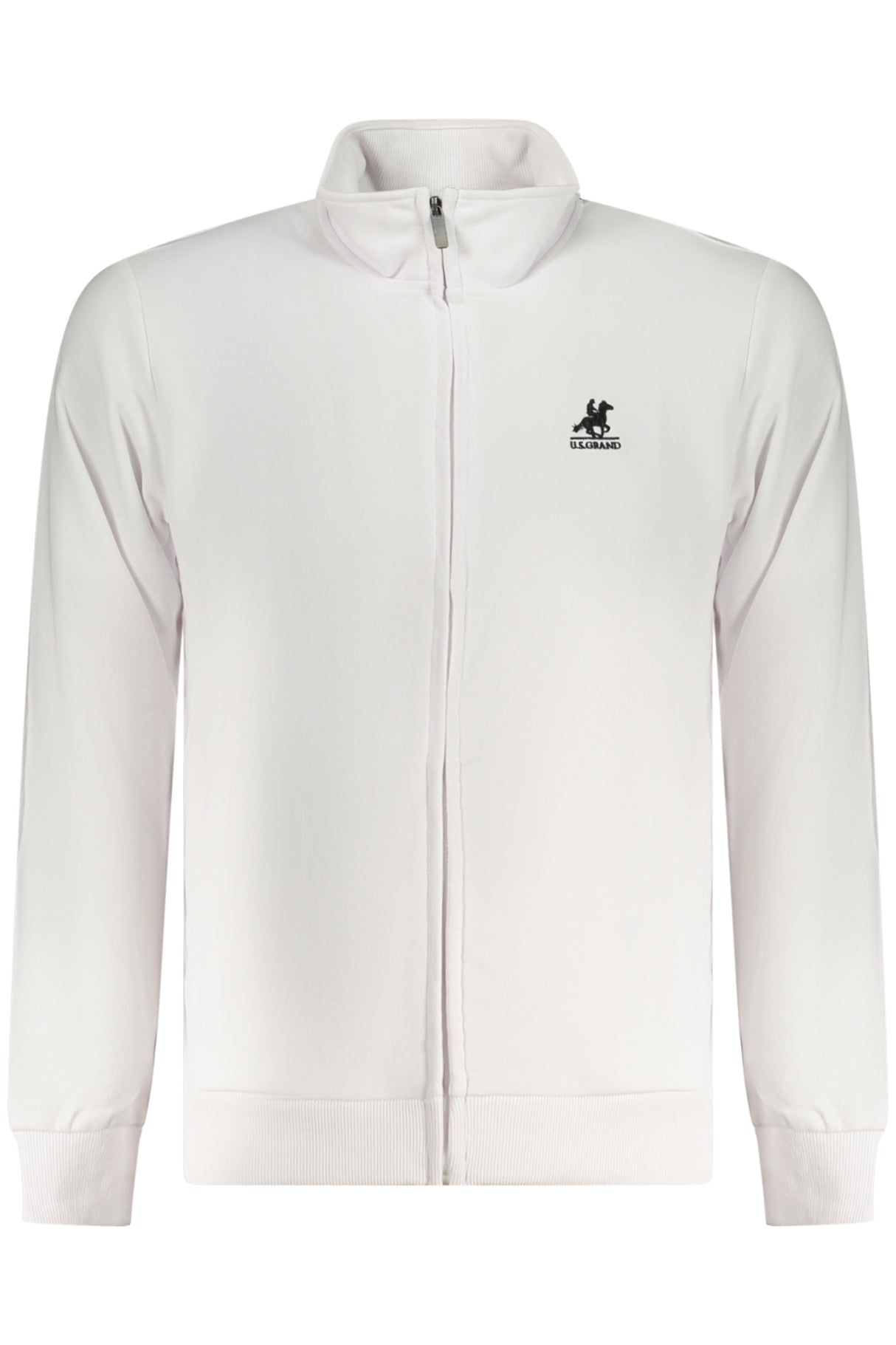 US GRAND MEN'S WHITE ZIP-UP SWEATSHIRT