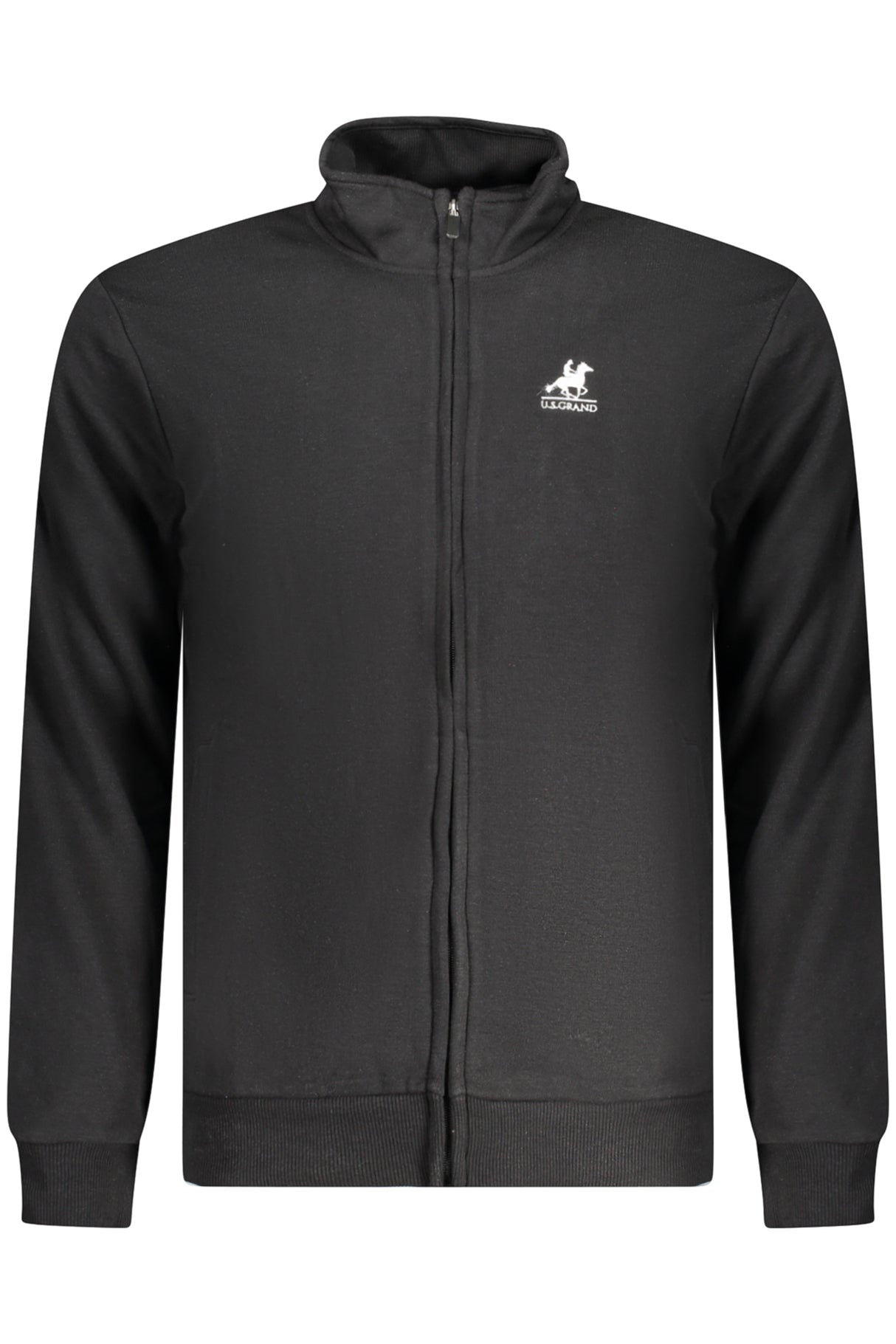 US GRAND MEN'S BLACK ZIP-UP SWEATSHIRT